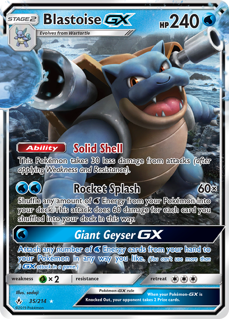 Blastoise GX (35/214) [Sun & Moon: Unbroken Bonds] | Exor Games Bridgewater