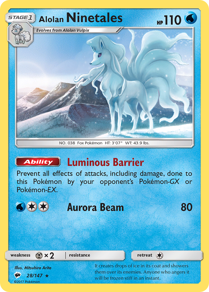 Alolan Ninetales (28/147) [Sun & Moon: Burning Shadows] | Exor Games Bridgewater