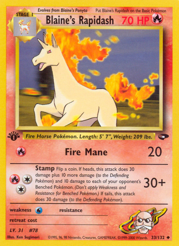 Blaine's Rapidash (33/132) [Gym Challenge 1st Edition] | Exor Games Bridgewater