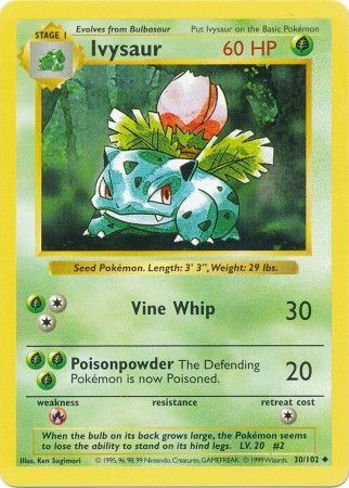 Ivysaur (30/102) [Base Set Shadowless Unlimited] | Exor Games Bridgewater