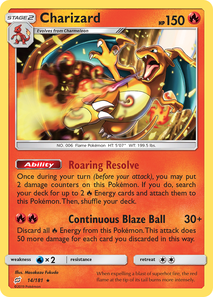 Charizard (14/181) (Cosmos Holo) [Sun & Moon: Team Up] | Exor Games Bridgewater