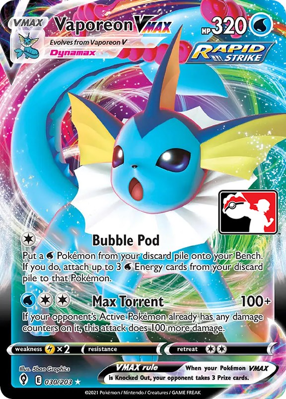 Vaporeon VMAX (030/203) [Prize Pack Series One] | Exor Games Bridgewater