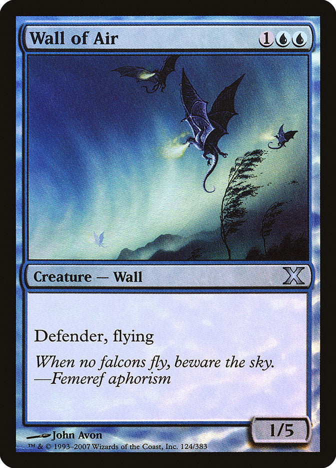 Wall of Air (Premium Foil) [Tenth Edition] | Exor Games Bridgewater