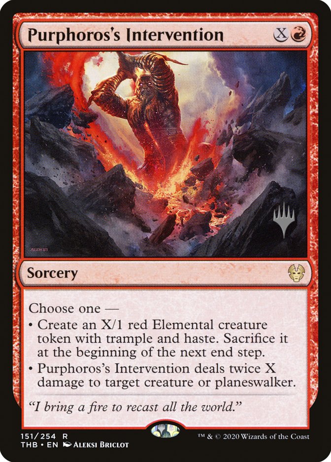 Purphoros's Intervention (Promo Pack) [Theros Beyond Death Promos] | Exor Games Bridgewater