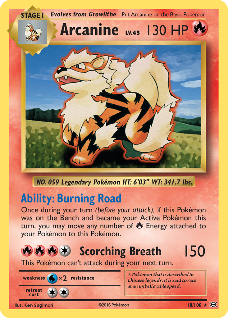 Arcanine (18/108) [XY: Evolutions] | Exor Games Bridgewater