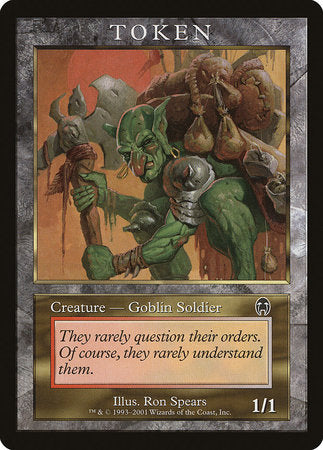 Goblin Soldier Token (Apocalypse) [Magic Player Rewards 2001] | Exor Games Bridgewater