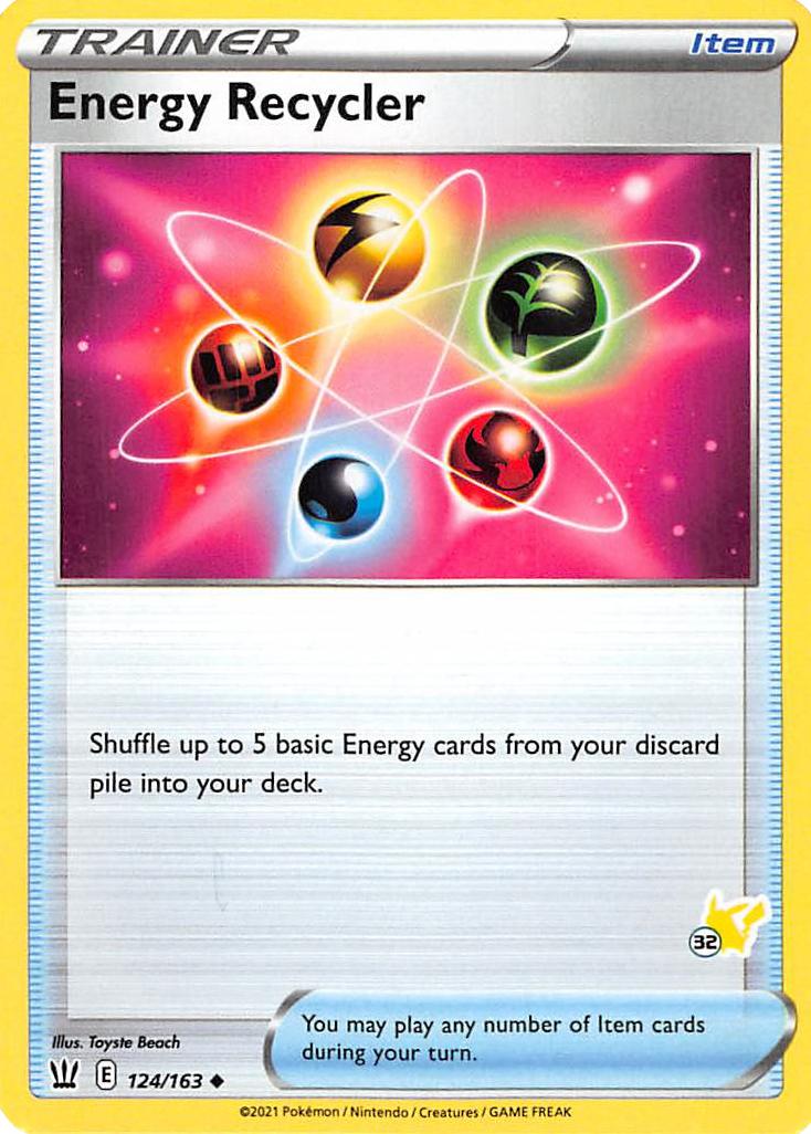 Energy Recycler (124/163) (Pikachu Stamp #32) [Battle Academy 2022] | Exor Games Bridgewater