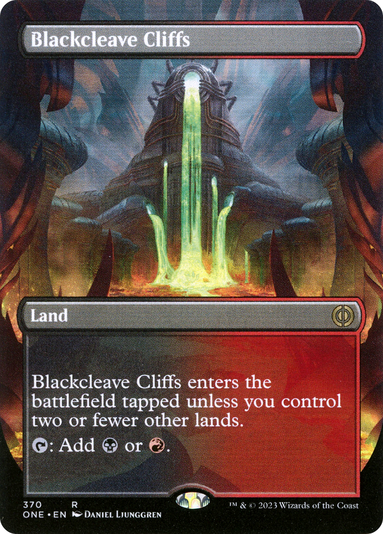 Blackcleave Cliffs (Borderless Alternate Art) [Phyrexia: All Will Be One] | Exor Games Bridgewater