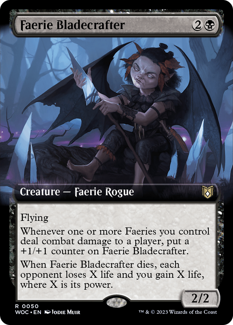 Faerie Bladecrafter (Extended Art) [Wilds of Eldraine Commander] | Exor Games Bridgewater