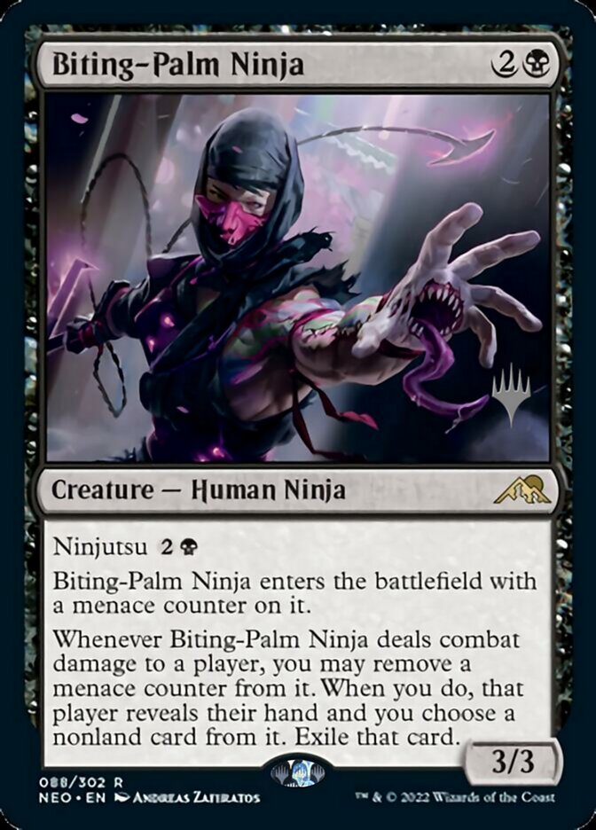 Biting-Palm Ninja (Promo Pack) [Kamigawa: Neon Dynasty Promos] | Exor Games Bridgewater