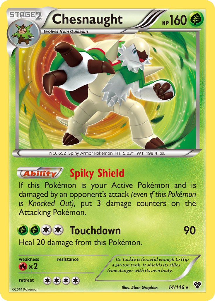 Chesnaught (14/146) (Cosmos Holo) (Blister Exclusive) [XY: Base Set] | Exor Games Bridgewater