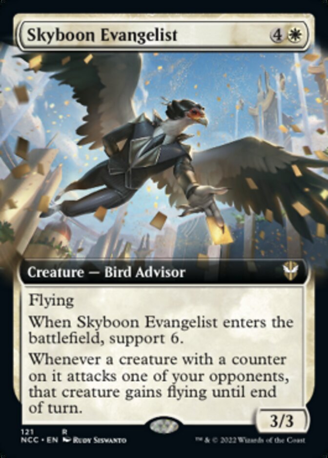 Skyboon Evangelist (Extended Art) [Streets of New Capenna Commander] | Exor Games Bridgewater