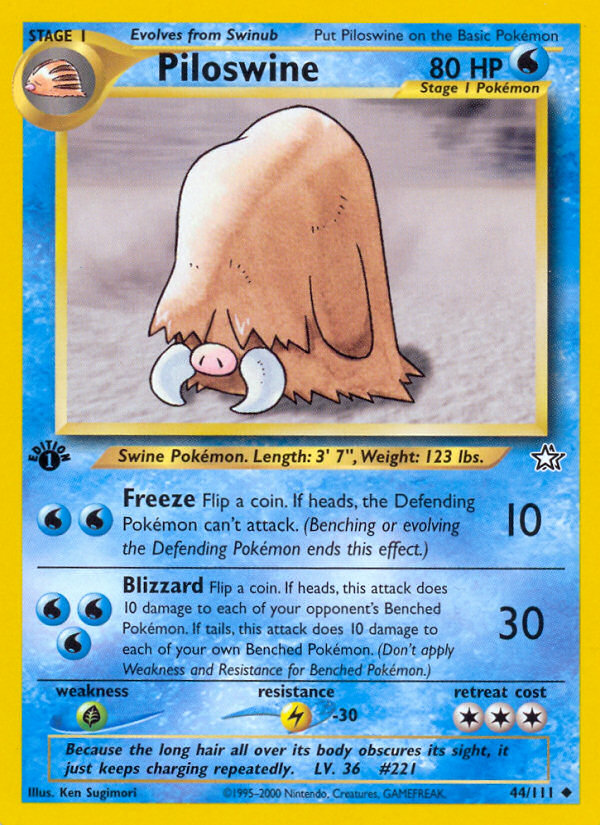 Piloswine (44/111) [Neo Genesis 1st Edition] | Exor Games Bridgewater