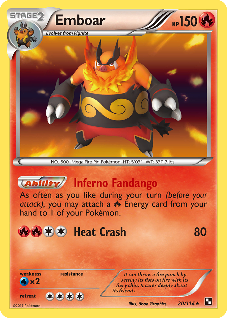 Emboar (20/114) [Black & White: Base Set] | Exor Games Bridgewater