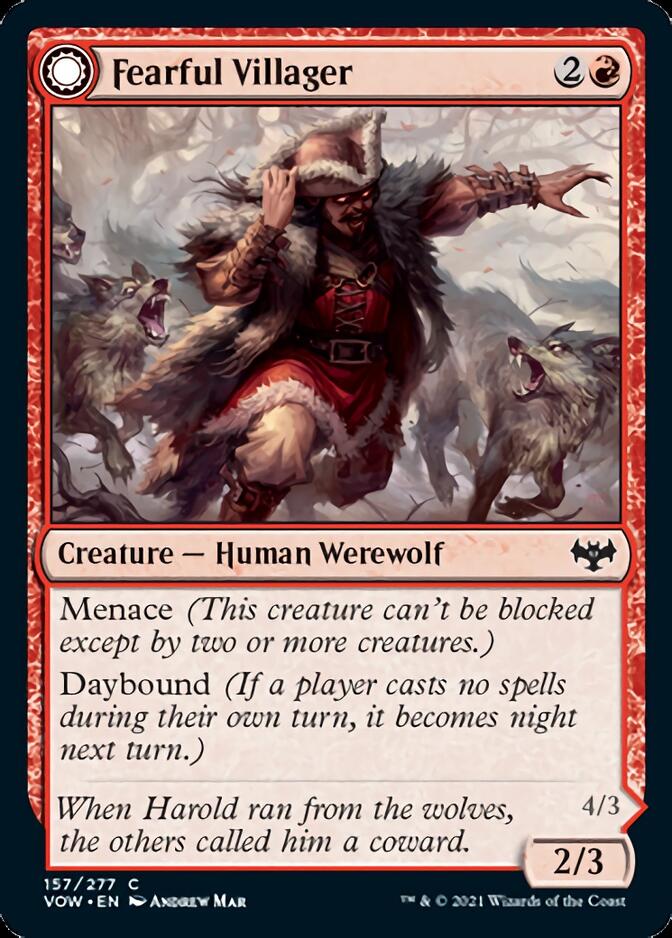Fearful Villager // Fearsome Werewolf [Innistrad: Crimson Vow] | Exor Games Bridgewater