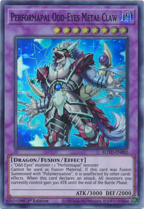 Performapal Odd-Eyes Metal Claw [ROTD-EN092] Super Rare | Exor Games Bridgewater