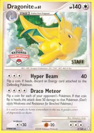 Dragonite (2/146) (National Championship Staff) [Diamond & Pearl: Legends Awakened] | Exor Games Bridgewater