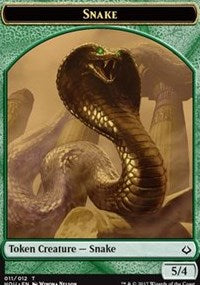 Snake // Warrior Double-sided Token [Hour of Devastation Tokens] | Exor Games Bridgewater