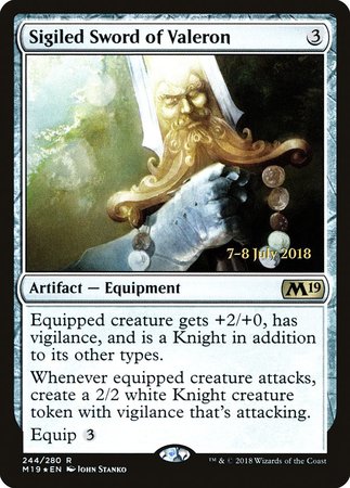 Sigiled Sword of Valeron [Core Set 2019 Promos] | Exor Games Bridgewater