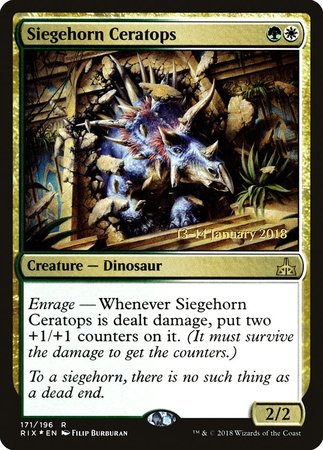 Siegehorn Ceratops [Rivals of Ixalan Promos] | Exor Games Bridgewater