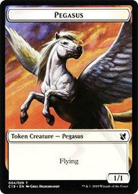 Pegasus // Human Double-sided Token [Commander 2019 Tokens] | Exor Games Bridgewater