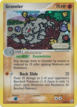 Graveler (34/92) (Stamped) [EX: Legend Maker] | Exor Games Bridgewater