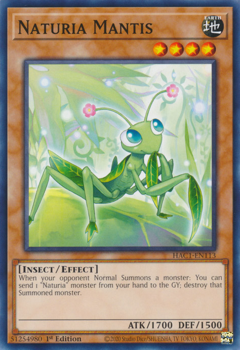Naturia Mantis [HAC1-EN113] Common | Exor Games Bridgewater