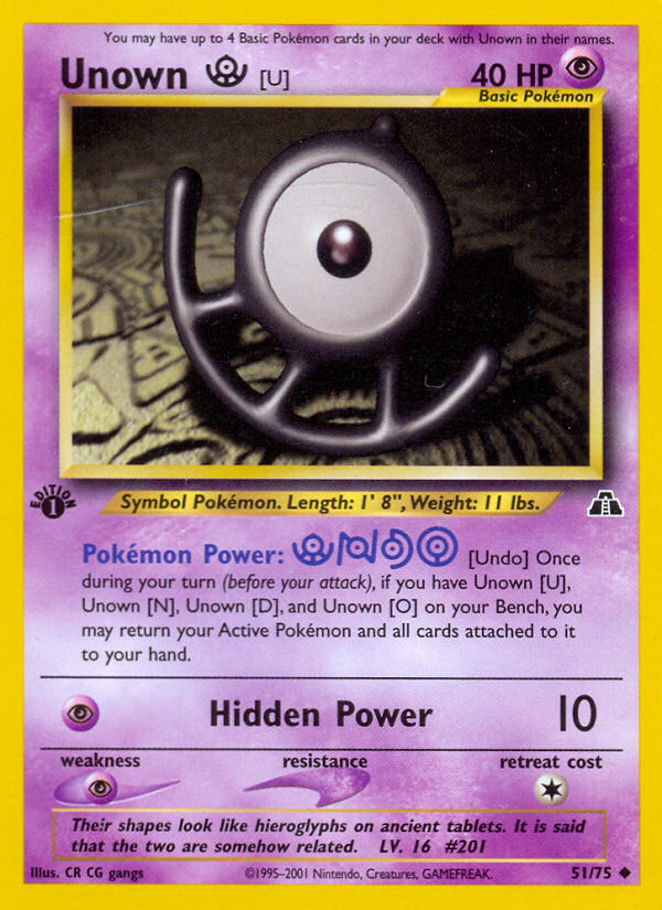 Unown [U] (51/75) [Neo Discovery 1st Edition] | Exor Games Bridgewater