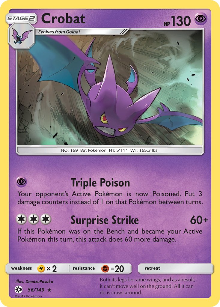 Crobat (56/149) (Prerelease Kit Exclusive) (Theme Deck Exclusive) [Sun & Moon: Base Set] | Exor Games Bridgewater