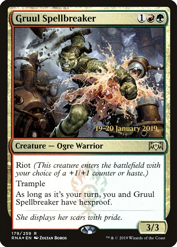 Gruul Spellbreaker [Ravnica Allegiance Prerelease Promos] | Exor Games Bridgewater