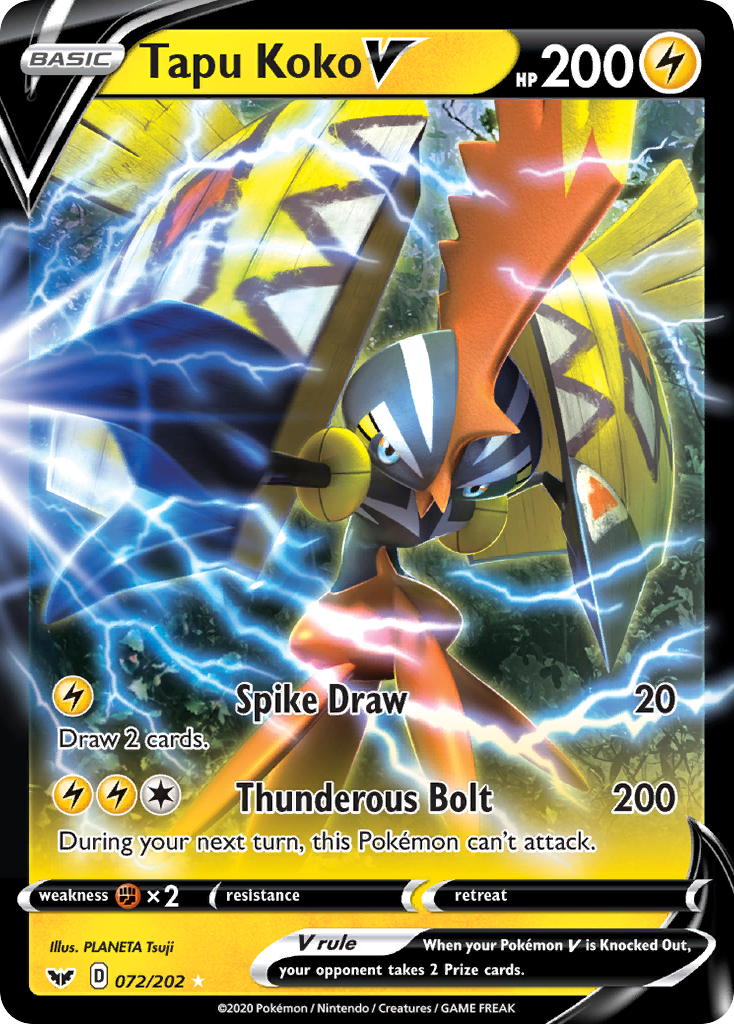 Tapu Koko V (072/202) [Sword & Shield: Base Set] | Exor Games Bridgewater