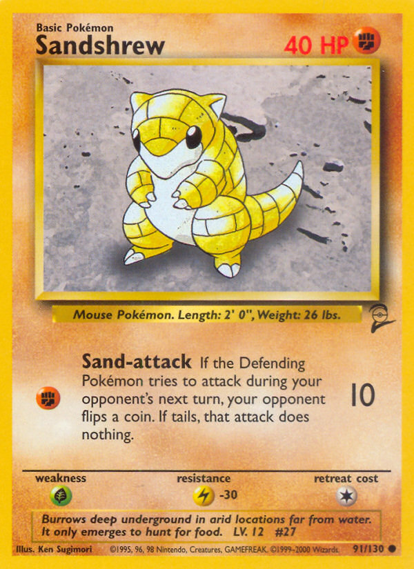 Sandshrew (91/130) [Base Set 2] | Exor Games Bridgewater