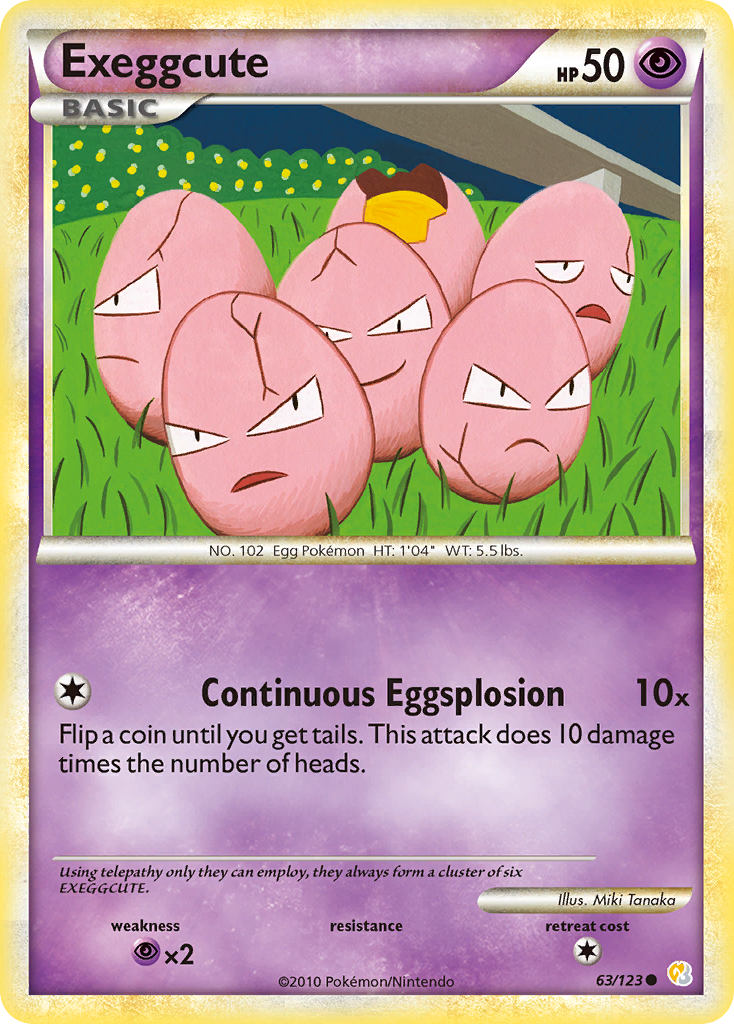 Exeggcute (63/123) [HeartGold & SoulSilver: Base Set] | Exor Games Bridgewater