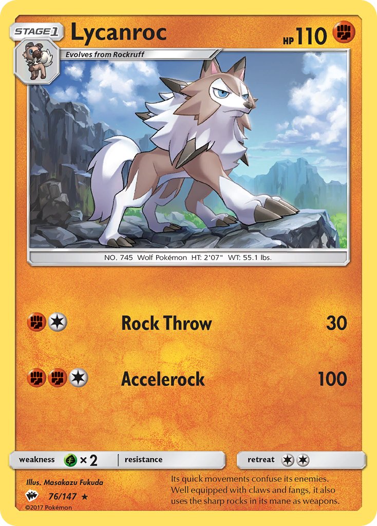 Lycanroc (76/147) (Theme Deck Exclusive) [Sun & Moon: Burning Shadows] | Exor Games Bridgewater