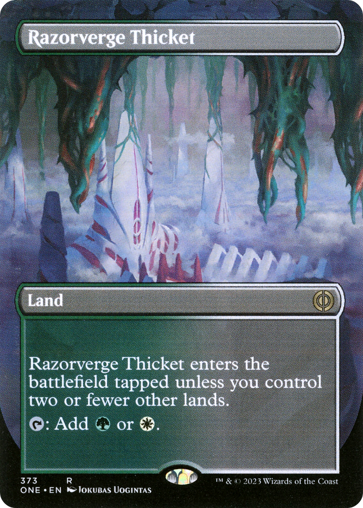 Razorverge Thicket (Borderless Alternate Art) [Phyrexia: All Will Be One] | Exor Games Bridgewater