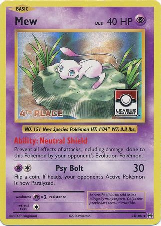 Mew (53/108) (League Promo 4th Place) [XY: Evolutions] | Exor Games Bridgewater