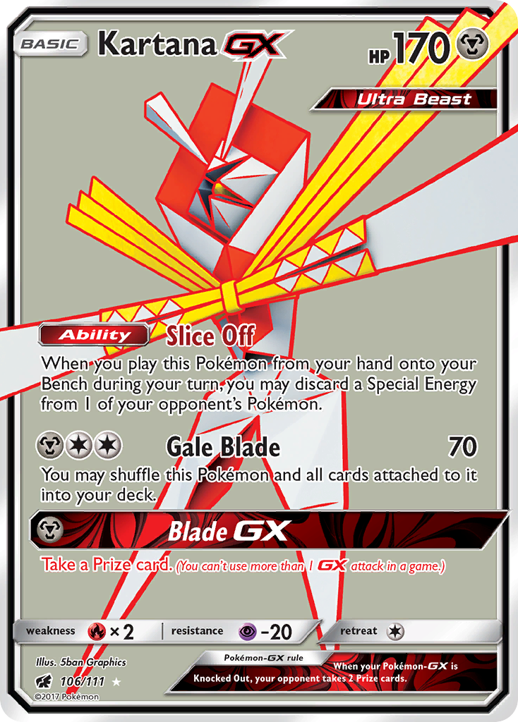 Kartana GX (106/111) [Sun & Moon: Crimson Invasion] | Exor Games Bridgewater