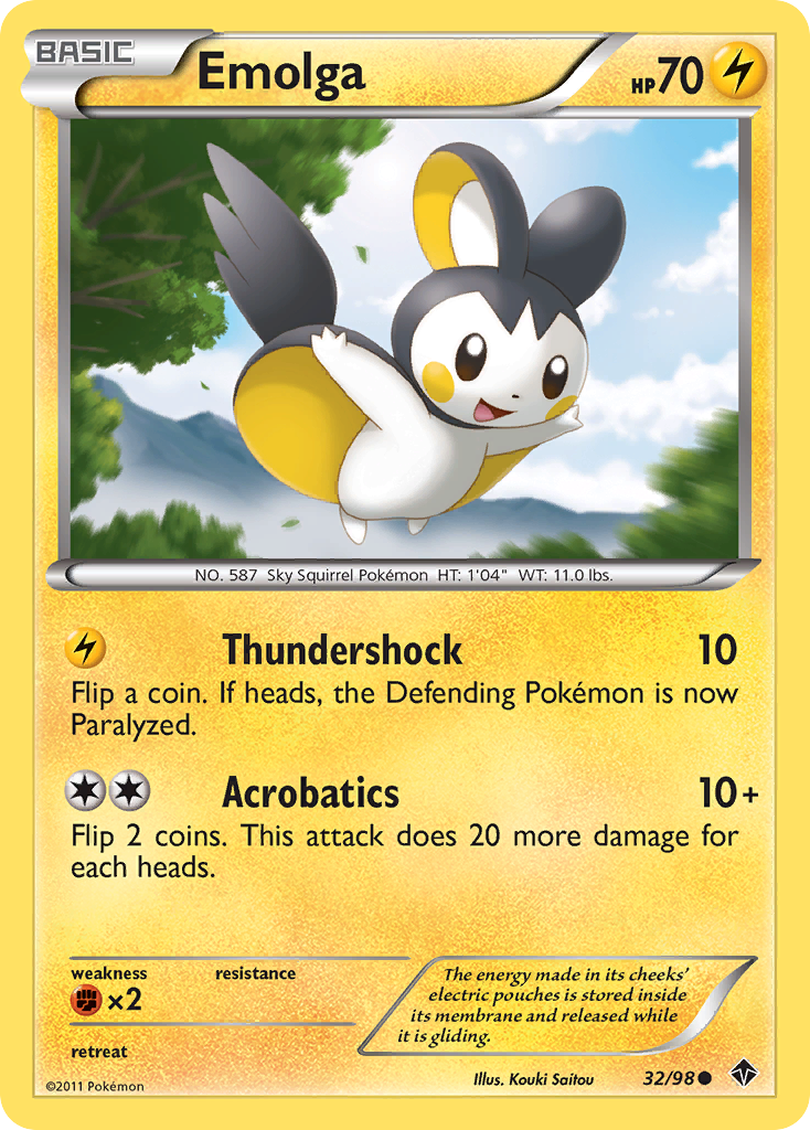 Emolga (32/98) [Black & White: Emerging Powers] | Exor Games Bridgewater