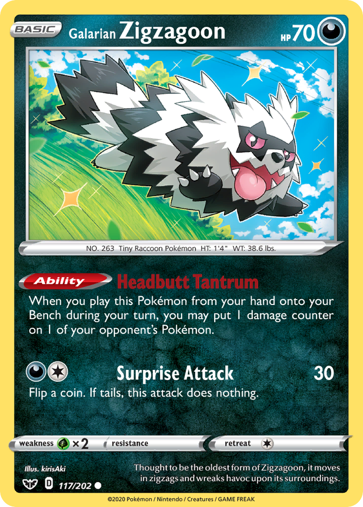 Galarian Zigzagoon (117/202) [Sword & Shield: Base Set] | Exor Games Bridgewater