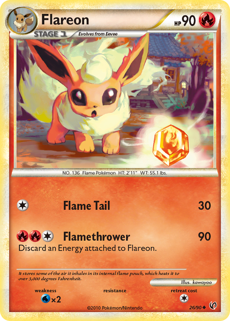 Flareon (26/90) [HeartGold & SoulSilver: Undaunted] | Exor Games Bridgewater