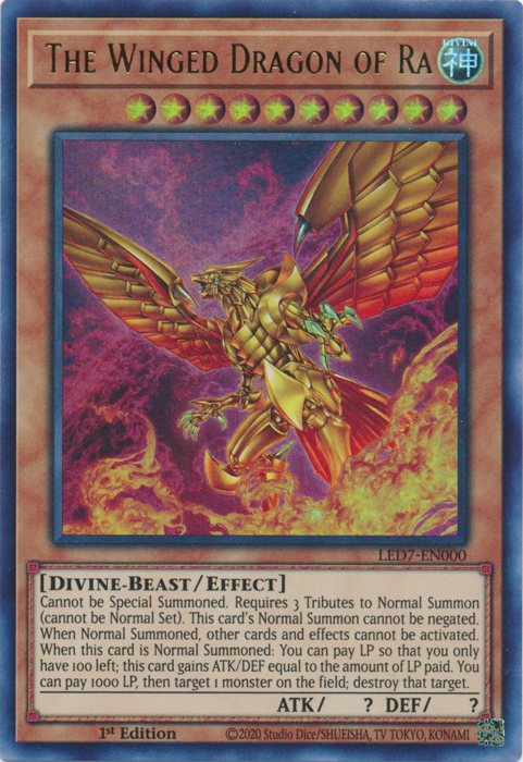 The Winged Dragon of Ra (Alternate Art) [LED7-EN000] Ultra Rare | Exor Games Bridgewater