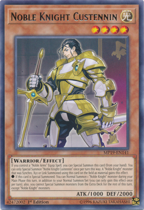 Noble Knight Custennin [MP19-EN141] Rare | Exor Games Bridgewater