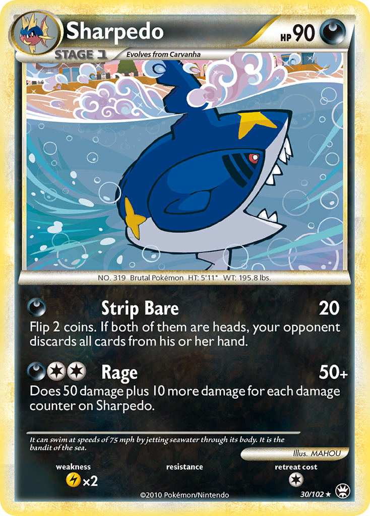 Sharpedo (30/102) [HeartGold & SoulSilver: Triumphant] | Exor Games Bridgewater