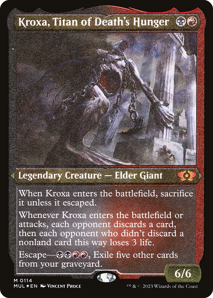 Kroxa, Titan of Death's Hunger (Foil Etched) [Multiverse Legends] | Exor Games Bridgewater