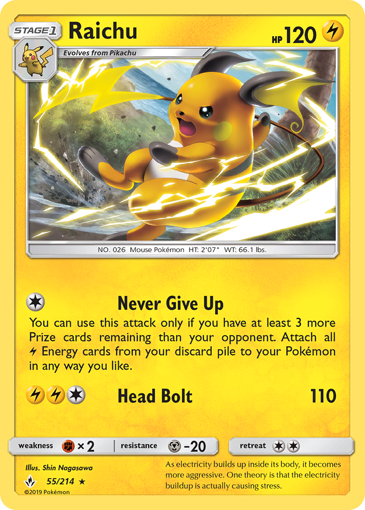 Raichu (55/214) [Sun & Moon: Unbroken Bonds] | Exor Games Bridgewater