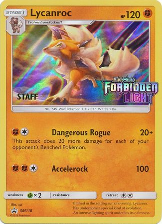 Lycanroc (SM118) (Staff Prerelease Promo) [Sun & Moon: Black Star Promos] | Exor Games Bridgewater