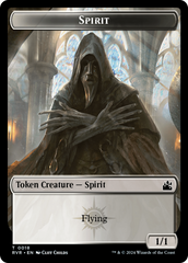 Spirit (0018) // Zombie Double-Sided Token [Ravnica Remastered Tokens] | Exor Games Bridgewater
