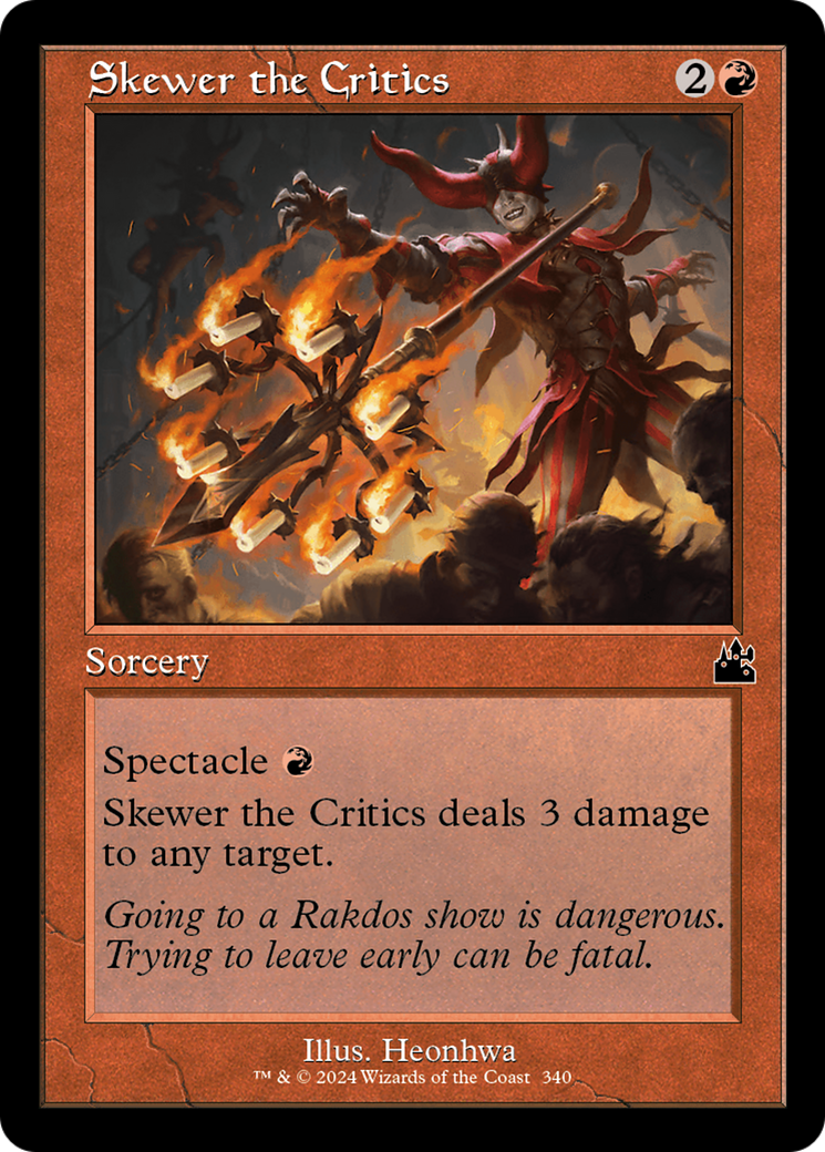 Skewer the Critics (Retro Frame) [Ravnica Remastered] | Exor Games Bridgewater