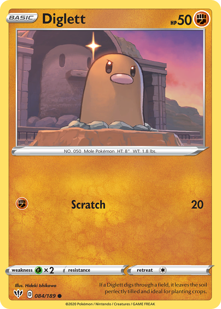 Diglett (084/189) [Sword & Shield: Darkness Ablaze] | Exor Games Bridgewater