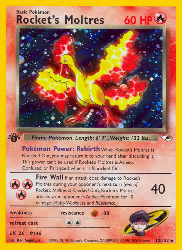 Rocket's Moltres (12/132) [Gym Heroes 1st Edition] | Exor Games Bridgewater